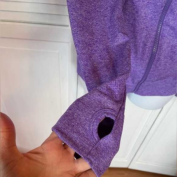 Sport Pro Compression Hooded Zip Purple Jacket Large - Picture 6 of 12
